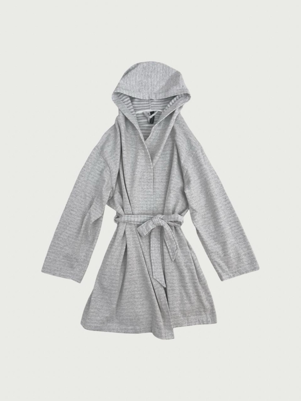 Heather Gray Hooded Bathrobe